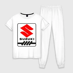 Пижама хлопковая женская Suzuki, цвет: белый