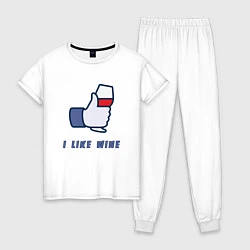 Пижама хлопковая женская I like Wine, цвет: белый