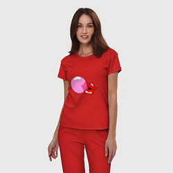 Пижама хлопковая женская Пузырь, цвет: красный — фото 2
