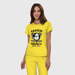Пижама хлопковая женская ANAHEIM DUCKS, цвет: желтый — фото 2