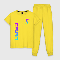 Пижама хлопковая женская CS GO NEON, цвет: желтый