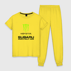Пижама хлопковая женская MONSTER ENERGY Z, цвет: желтый