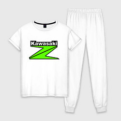 Пижама хлопковая женская KAWASAKI Z, цвет: белый