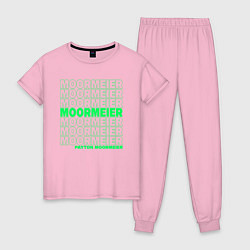 Пижама хлопковая женская PAYTON MOORMEIER - ТИКТОК цвета светло-розовый — фото 1