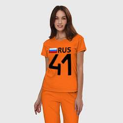 Пижама хлопковая женская RUS 41 цвета оранжевый — фото 2