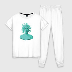 Пижама хлопковая женская Медуза, цвет: белый