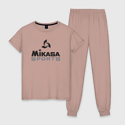 Пижама хлопковая женская MIKASA SPORTS, цвет: пыльно-розовый