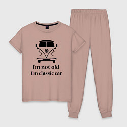 Пижама хлопковая женская Volkswagen, цвет: пыльно-розовый