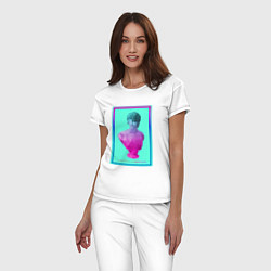 Пижама хлопковая женская Vaporwave 10, цвет: белый — фото 2