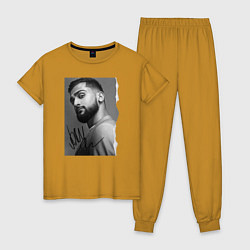 Пижама хлопковая женская Jony, цвет: горчичный