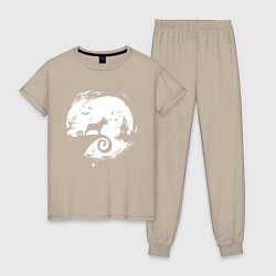 Женская пижама Полнолуние Французский бульдог