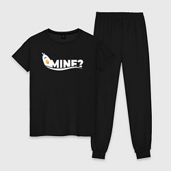 Пижама хлопковая женская Mine?, цвет: черный