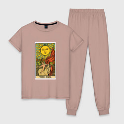 Пижама хлопковая женская Аркан Солнце, цвет: пыльно-розовый