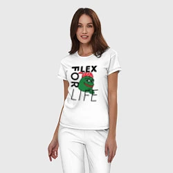 Пижама хлопковая женская FLEX FOR LIFE, цвет: белый — фото 2