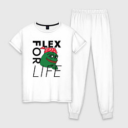 Пижама хлопковая женская FLEX FOR LIFE, цвет: белый