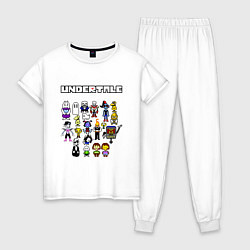 Пижама хлопковая женская UNDERTALE, цвет: белый