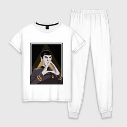 Пижама хлопковая женская Spock Z, цвет: белый