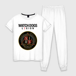 Пижама хлопковая женская S I R S Watch Dogs Legion, цвет: белый
