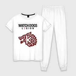 Пижама хлопковая женская Преступность Watch Dogs Legion, цвет: белый