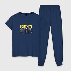 Пижама хлопковая женская Fortnite, цвет: тёмно-синий