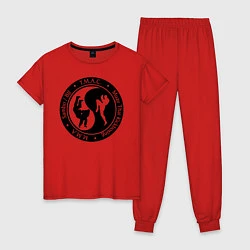 Пижама хлопковая женская MMA, цвет: красный