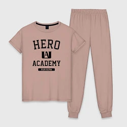 Пижама хлопковая женская Моя геройская академия, цвет: пыльно-розовый