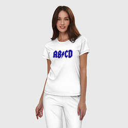 Пижама хлопковая женская ABCD надпись, цвет: белый — фото 2