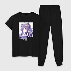 Пижама хлопковая женская Genshin Impact, цвет: черный