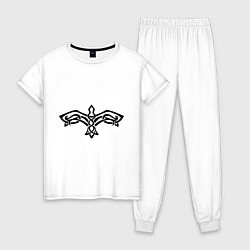 Пижама хлопковая женская Кельтский Сокол, цвет: белый