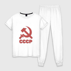 Пижама хлопковая женская СССР, цвет: белый