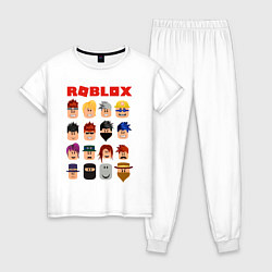 Пижама хлопковая женская ROBLOX, цвет: белый