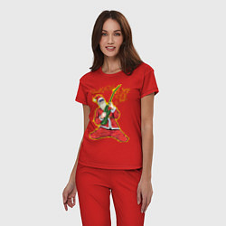 Пижама хлопковая женская Санта Рокер, цвет: красный — фото 2