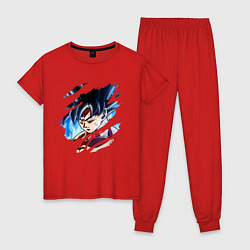 Пижама хлопковая женская Dragon Ball, цвет: красный