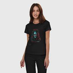 Пижама хлопковая женская Cyberpunk 2077, цвет: черный — фото 2