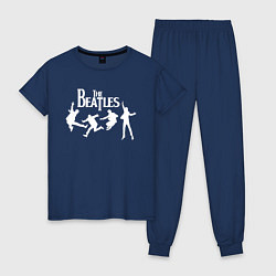 Пижама хлопковая женская The Beatles, цвет: тёмно-синий