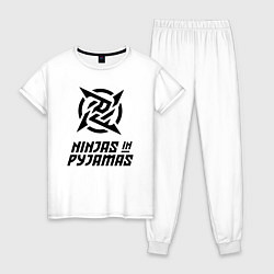 Пижама хлопковая женская NiP Ninja in Pijamas 202122, цвет: белый