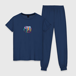 Пижама хлопковая женская Слон, цвет: тёмно-синий
