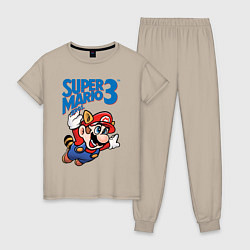 Пижама хлопковая женская Mario 3, цвет: миндальный