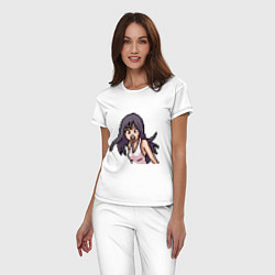 Пижама хлопковая женская Pixel art anime, цвет: белый — фото 2