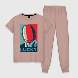 Пижама хлопковая женская Guy-Manuel Lucky, цвет: пыльно-розовый