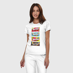 Пижама хлопковая женская Skittles Разнообразие, цвет: белый — фото 2