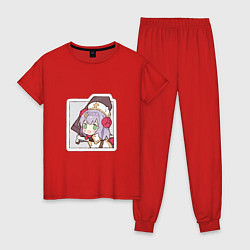 Пижама хлопковая женская Ноэлль, цвет: красный