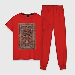 Пижама хлопковая женская Ретро ковёр, цвет: красный