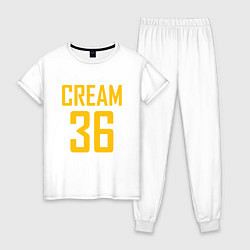 Пижама хлопковая женская CREAM 36, цвет: белый