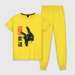 Пижама хлопковая женская Дзюдо, цвет: желтый