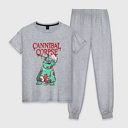 Пижама хлопковая женская Cannibal Corpse Труп Каннибала Z, цвет: меланж