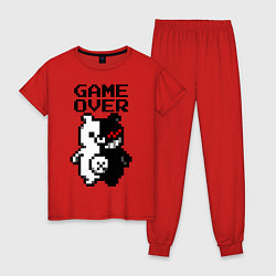 Пижама хлопковая женская MONOKUMA GAME OVER, цвет: красный