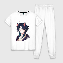 Пижама хлопковая женская Современный Сяо, цвет: белый