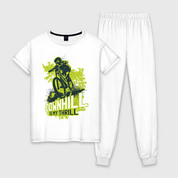 Пижама хлопковая женская Downhill, цвет: белый