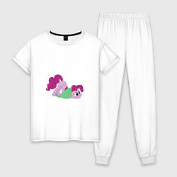 Пижама хлопковая женская Пинки Пай Пони, цвет: белый